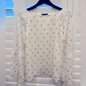 Banana Republic White Pearl Blouse